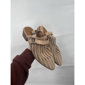 Lucky Brand Kaedy Lasercut Heel Shoe Women 9.5 Brown Leather Western Granolagirl